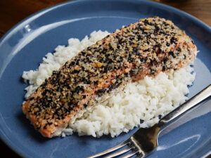 Salmon with everything bagel seasoning