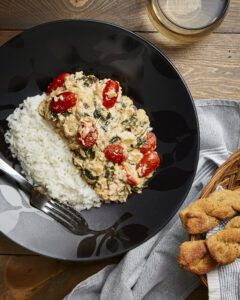 Salmon Fillet with Garlic-Butter Mushroom Florentine Sauce