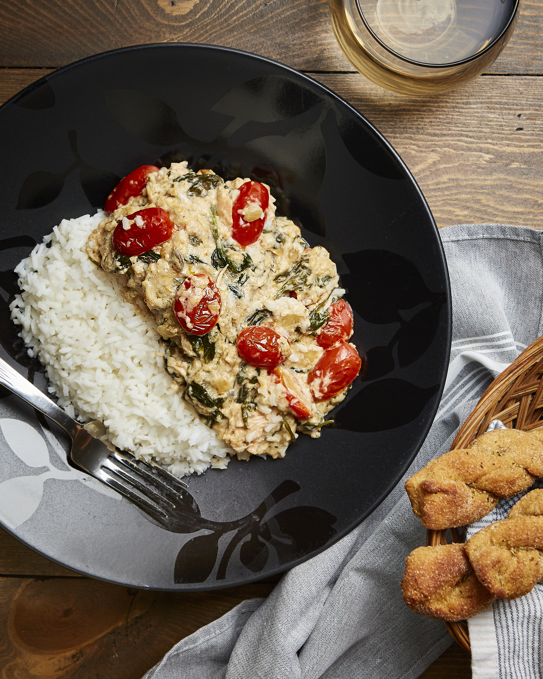 Salmon Fillet with Garlic-Butter Mushroom Florentine Sauce